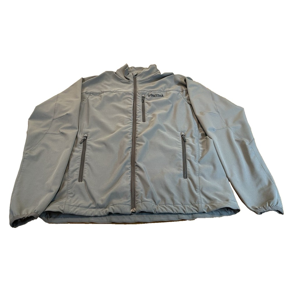Marmot Mens Gorpcore Gray Softshell Altitude Hiking Jacket Zip Pockets Size M